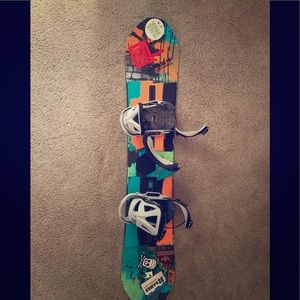 140 Centimeter Burton Snowboard and Bindings.